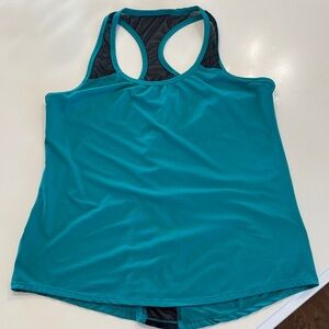 Fabletics Teal and Black Tank Top